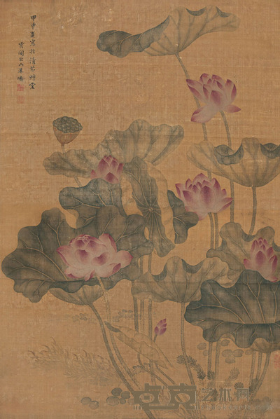 朱峤 甲申（1782）年作 荷花 立轴 116×77cm