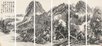 吴滔 戊子（1888）年作 溪山无尽 （六件） 屏轴
