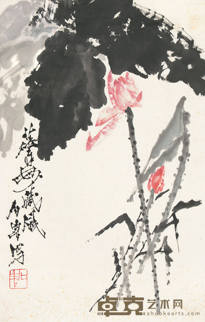 石鲁 花妙藏风 镜片 92×58cm