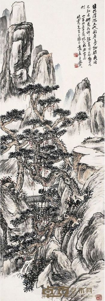 赵云壑 云壑幽居图 113.5×40cm