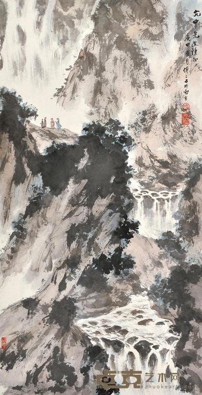 傅二石 飞瀑图 立轴 100×50cm