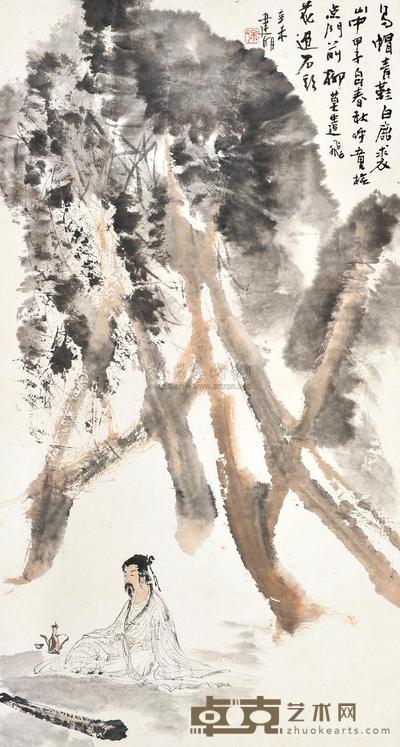 徐建明 山中高士 镜心 97×52cm