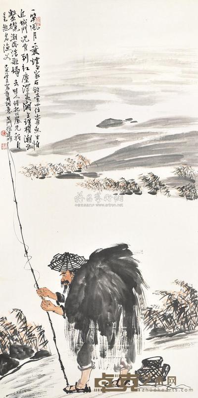 徐建明 渔父图 镜片 138×68cm