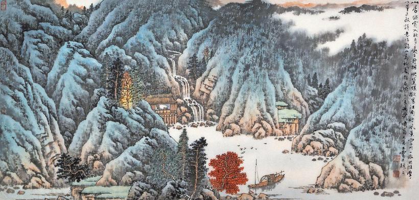宋玉麟 溪山高秋图 镜心