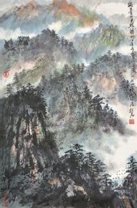 蔡松昌 满目青山夕照明 镜片