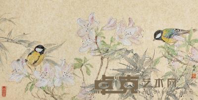 张晓星 花丛清趣 镜片 33×65cm