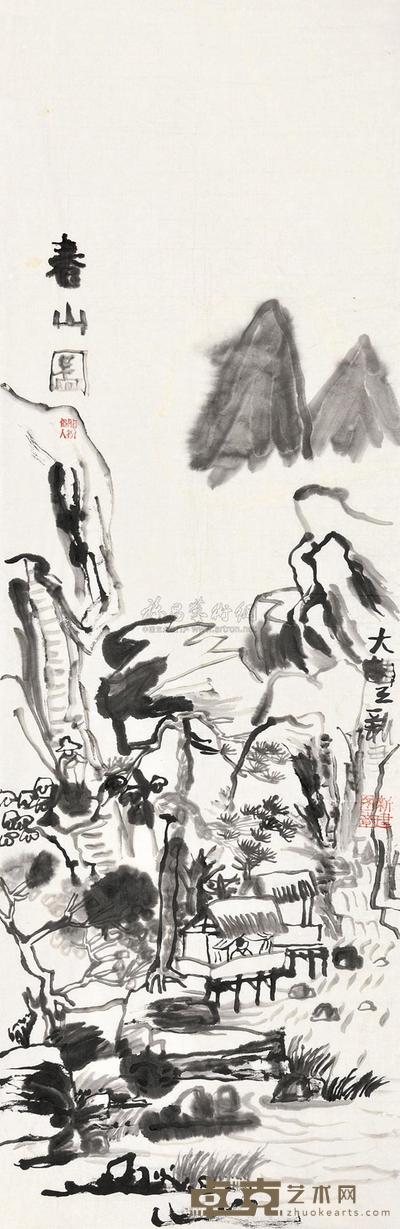 朱新建 春山图 镜心 102×33cm