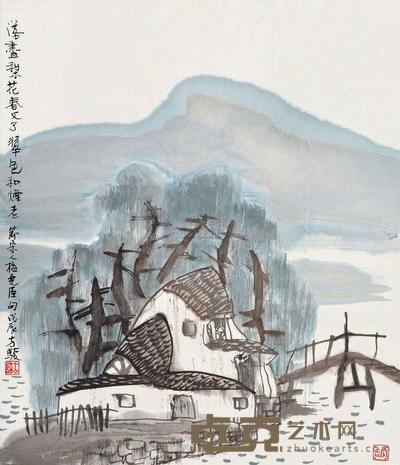 方骏 落尽梨花 镜心 52×46cm