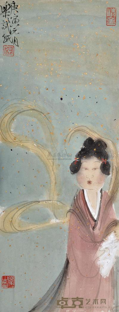 徐乐乐 仕女图 镜心 37×14cm