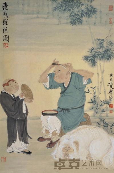 徐乐乐 清爽罗汉图 镜心 70×46cm