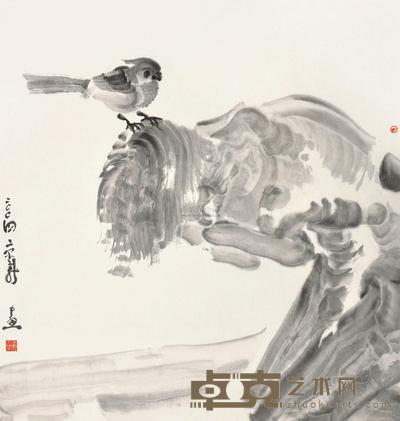 周京新 没骨花鸟 镜心 96×90cm