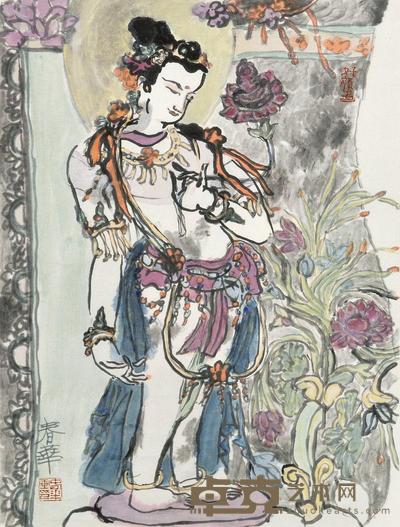 杨春华 观音宝相 镜心 44×35cm