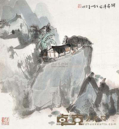 常进 湖岸清风 镜心 48×45cm
