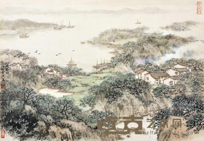 宋文治 江南春晓 镜心 35×50cm