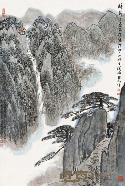 亚明 醉翁亭 立轴 69×46cm