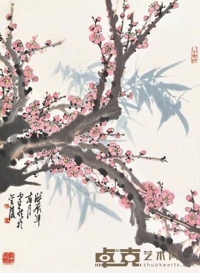 杨建候 竹梅图 立轴 150×68cm