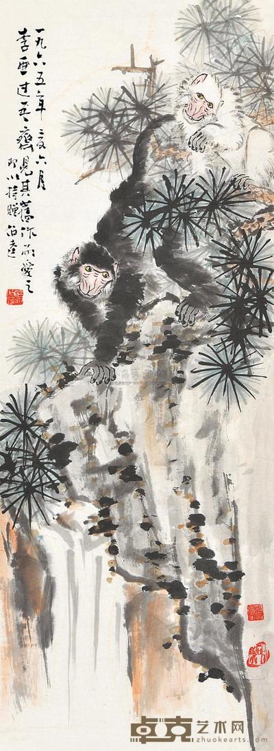 顾伯逵 祥瑞图 镜心 97×34cm
