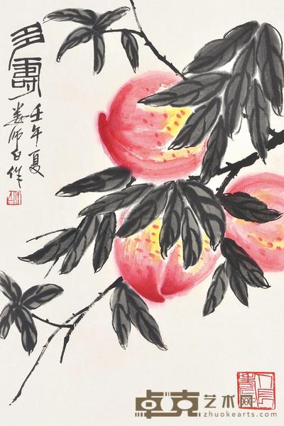 娄师白 多寿 镜心 68×45cm