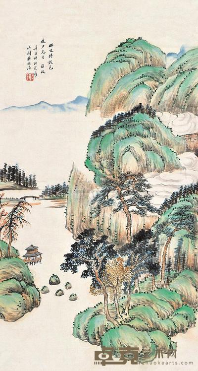 杜祖培 深谷幽云图 镜心 87×47cm
