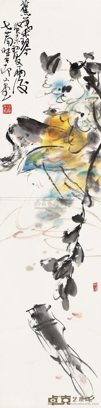 李世南 蕉叶琴 镜心 135×34cm
