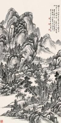 吴徵 壬子（1912）年作 秋山幽居 立轴