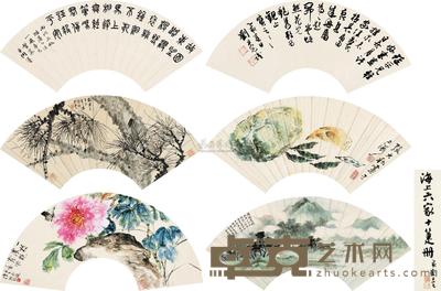 刘旦宅 陆抑非 等 壬子（1972）年作、癸未（1943）年作 海上六家册 册页 （五开） 尺寸不一