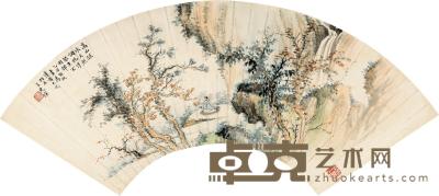 黄君璧 乙丑（1925）年作 高山流水 扇片 16.5×51cm