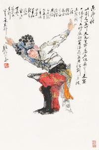 颜梅华 丁亥（2007）年作 京剧人物 立轴