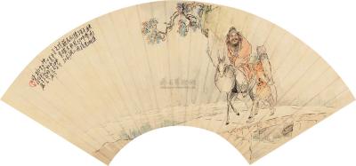 钱慧安 辛卯（1891）年作 钟馗图 扇片