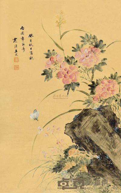 王武 癸亥（1683）年作 春花烂漫 屏轴 68×42.5cm