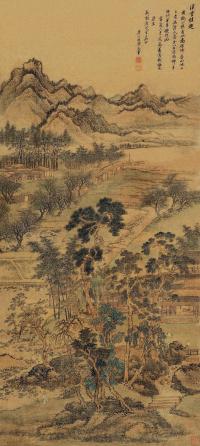 王翚 壬申（1692）年作 溪堂佳趣 立轴