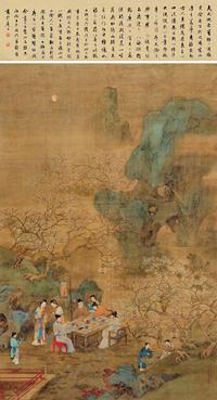 王元勋 辛亥（1791）年作 春夜宴桃李园 立轴