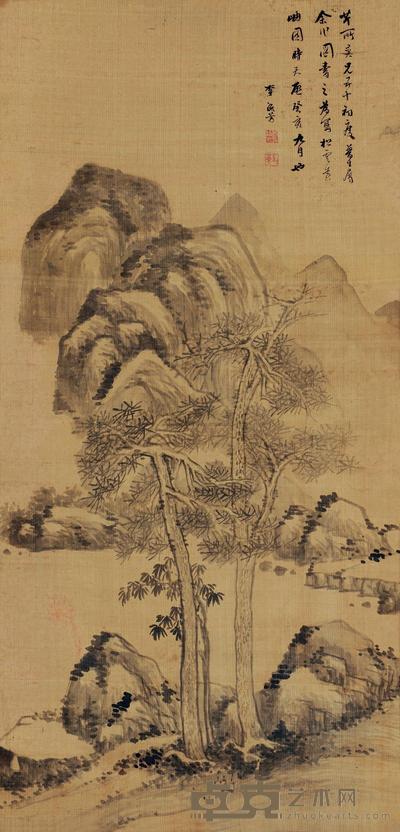 李流芳 癸亥（1623）年作 松云远岫 立轴 130×63.5cm