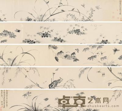 杜大成 庚午（1570）年作 秋花草虫 手卷 29×813.5cm