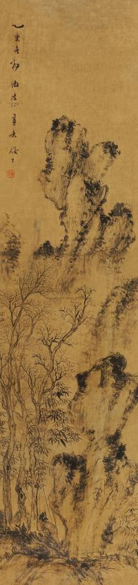 吴伟业 乙亥（1645）年作 清竹幽林 立轴