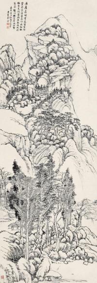 毕涵 庚午（1750）年作 丹崖翠树 镜片