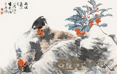 任伯年 丙戌（1886）年作 大吉图 镜片 32×49.5cm