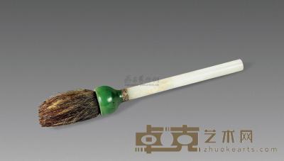 清中期 白玉蕉叶纹提笔 长26cm