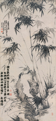 李鱓 透窗堆雨图 立轴