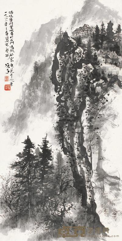 黎雄才 1986年作 峨嵋雄姿 立轴 116×57.5cm