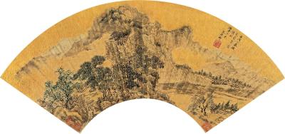 王原祁 壬戌（1682）年作 云峰迭翠 扇片