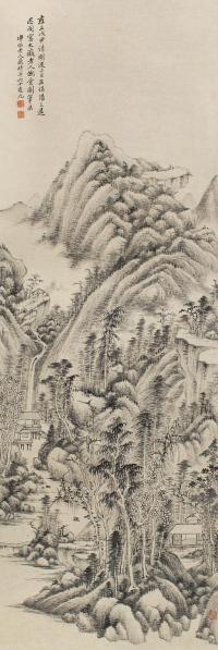黄鼎 戊申（1728）年作 仿黄公望山水 立轴