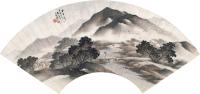 吴石僊 甲午（1894）年作 雨后溪山 扇片