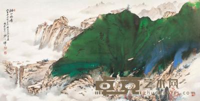 游三辉 辛卯（2011）年作 溪谷幽居 镜片 69.5×138.5cm