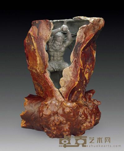 青田石 开天辟地摆件 高43cm