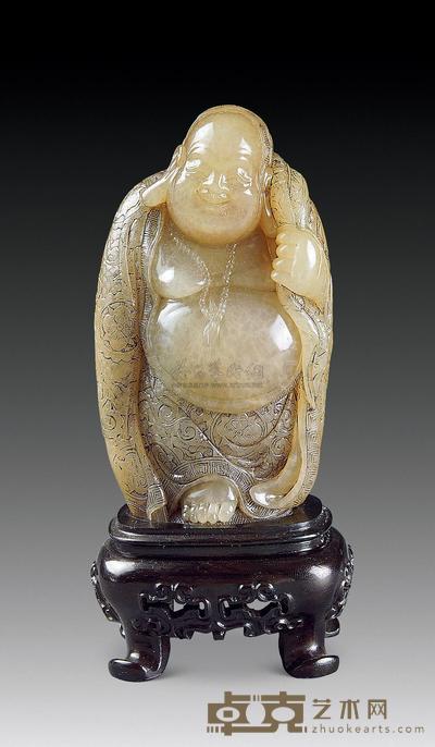 寿山高山鱼脑冻 弥勒摆件 高9.8cm