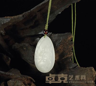 翟倚卫 一枕秋声 白玉挂件 33×21×5mm