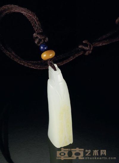 李剑 寿字纹勒子 白玉挂件 38×22×10mm