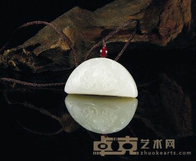 李剑 莲蕊香尘 白玉挂件 53×26×12mm