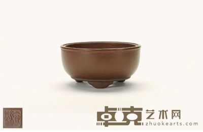 当代·婉芬款紫泥圆盆 12.5×6.5 cm